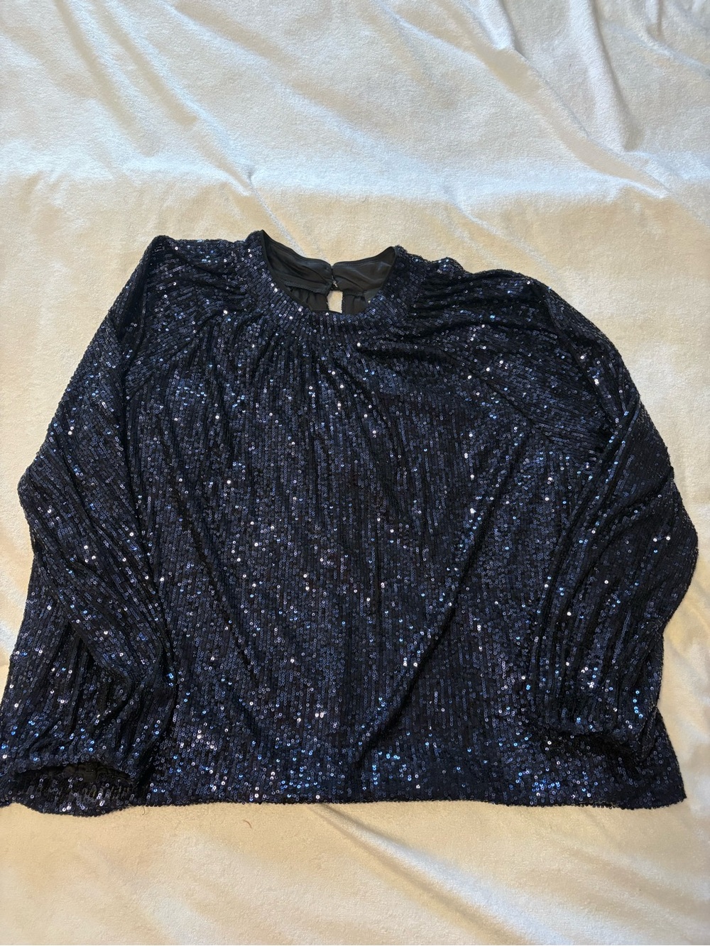 Reitmans Navy Sequin Long-Sleeve Top. Never worn. NWOT.
